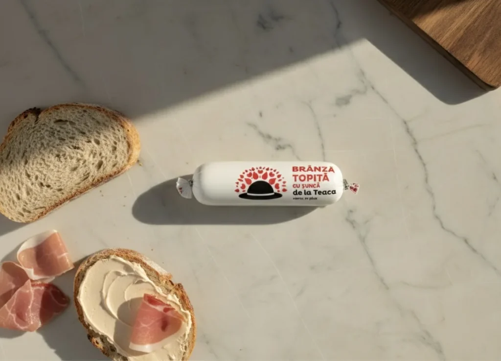 Brânză topită cu șuncă – Lactate de la Teaca